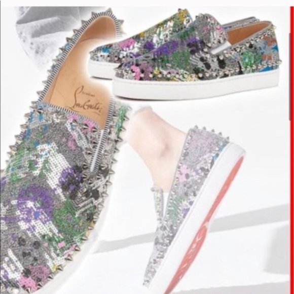 Christian Louboutin Blue Silver Sneakers Urban Style - Picture 11 of 15
